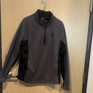 Spyder Charcoal and Black Quarter-Zip Pullover